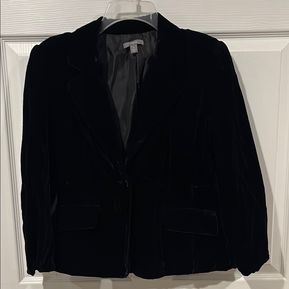 Apt. 9 Black Velvet Blazer